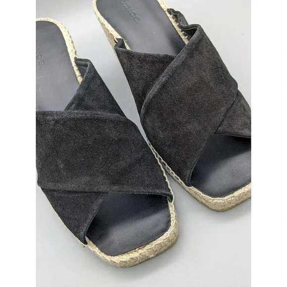 Vince Gaelan Square Toe Crisscross Espadrille Wedge Sandals Size 9.5M MSRP $250 - Picture 3 of 7